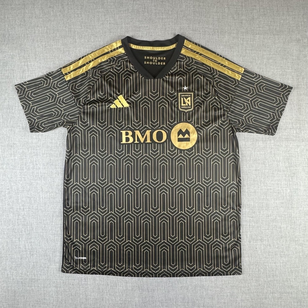 LAFC Jersey Vela 10 Mens Large Black Gold Adidas BMO MLS Soccer Los Angeles FC